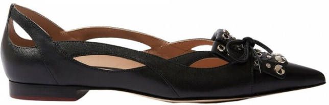 Scarosso The Spicy Ballet Zwarte Leren Platte Schoenen Zwart Dames