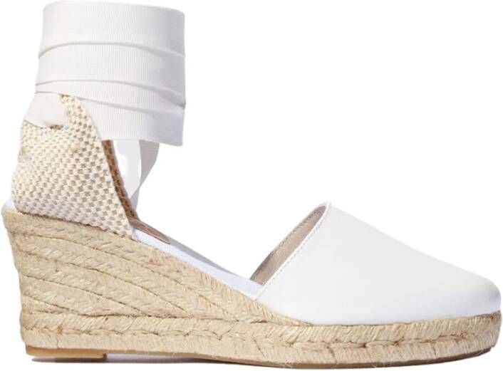 Scarosso Paloma Espadrilles Handgemaakte witte kalfsleren sleehak White Dames