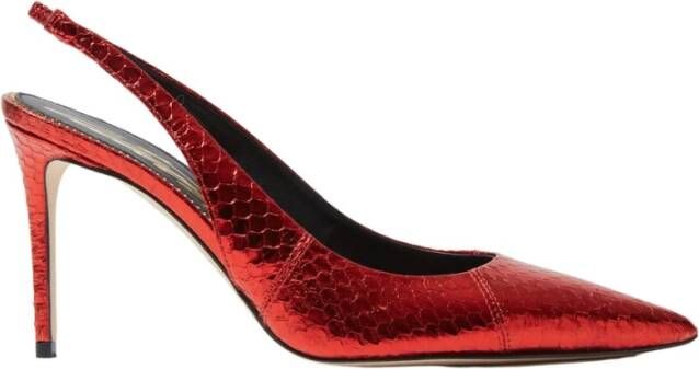 Scarosso Rode Elaphe Slingback Pumps Red Dames