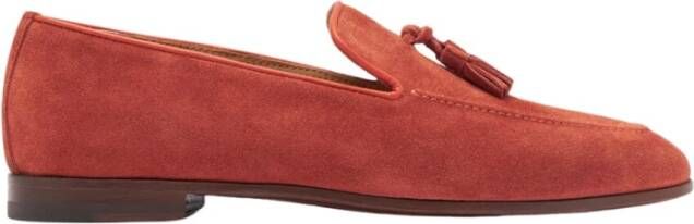 Scarosso Rust Suède Tassel Loafers Red Heren