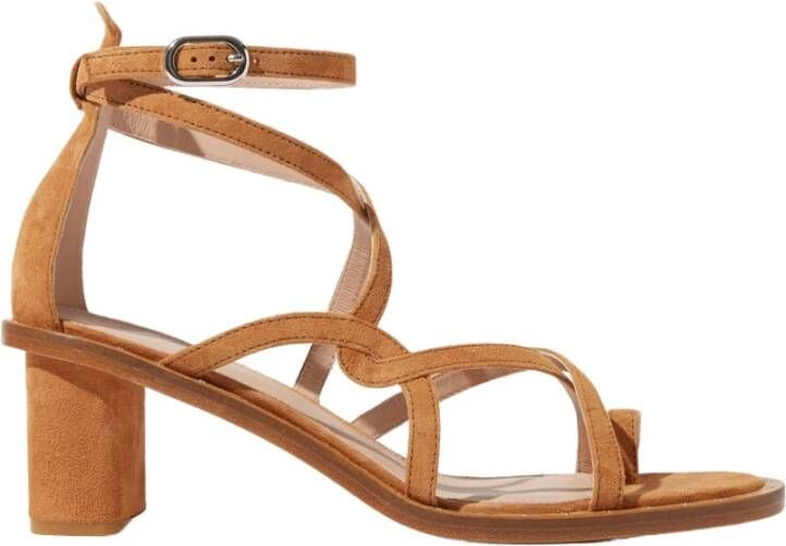 Scarosso Tan Gekruiste Band Hoge Hak Sandalen Bruin Dames