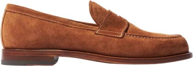 Scarosso Tan Suede Penny Loafer Brown Heren