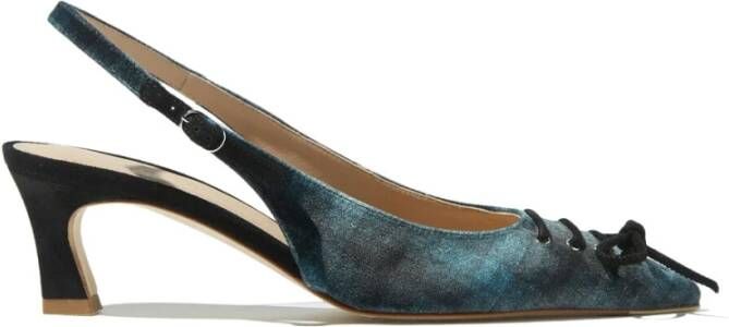 Scarosso Tartan Velvet Mules Gray Dames