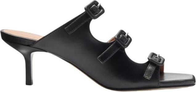 Scarosso Vierkant Ontwerp Muil Sandalen Black Dames