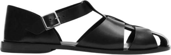 Scarosso Visserstijl Leren Sandalen Black Heren