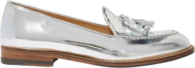 Scarosso Zilveren Tassel Loafers Handgemaakt in Italië Gray Dames