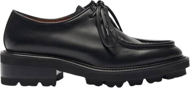 Scarosso Zwarte leren Derby schoenen Black Dames