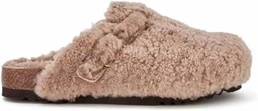 Scholl Beige Platte Shearling Schoenen Beige Dames