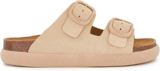 Scholl Chunky Sole Suede Sandal Noelle Beige Dames