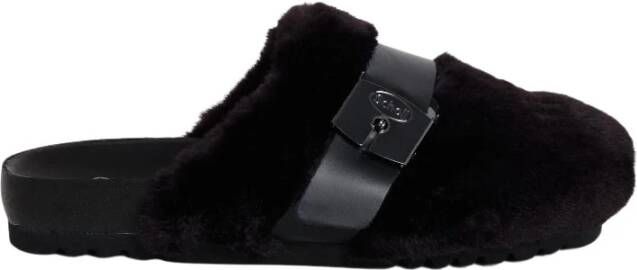 Scholl Faux Fur Slippers Black Dames