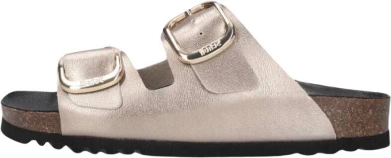 Scholl Metallic Taupe Slippers Noelle Beige Dames