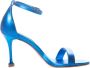 Schutz Spiegelhak Leren Sandalen Blue Dames - Thumbnail 2