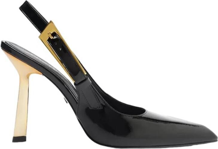 Schutz Metallic Hoge Hak Slingback Schoenen Black Dames