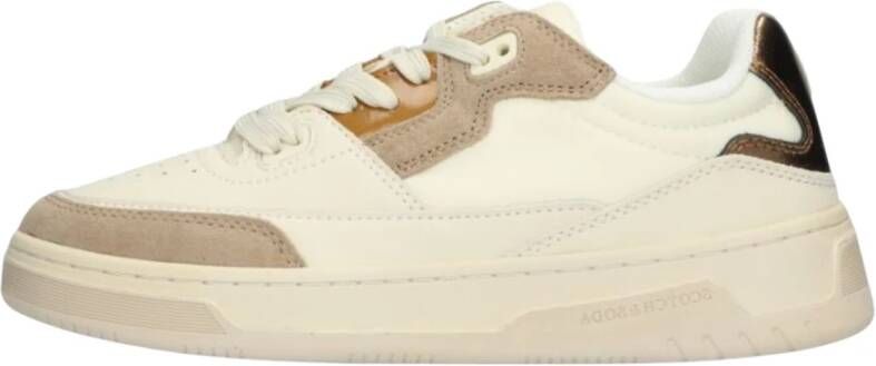 Scotch & Soda Beige Leren Sneakers Elli Multicolor Dames