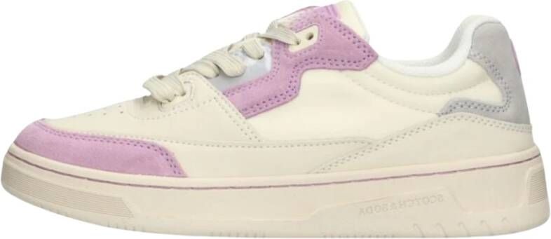 Scotch & Soda Off White en Paarse Sneakers Elli Multicolor Dames