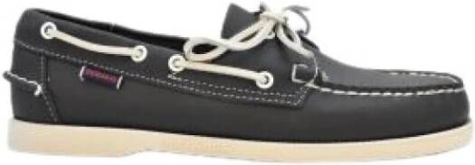 Sebago Blauwe bootschoenen met witte veters Blue Heren