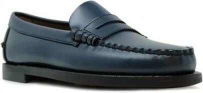 Sebago Blauwe Leren Ballerina's Fw24 Blue Dames