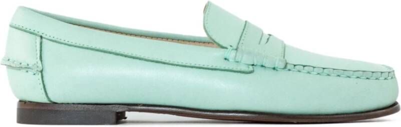 Sebago Blauwe Leren Loafer Penny Bar Blue Dames