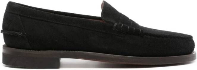 Sebago Blauwe Leren Mocassin Sandalen Black Heren