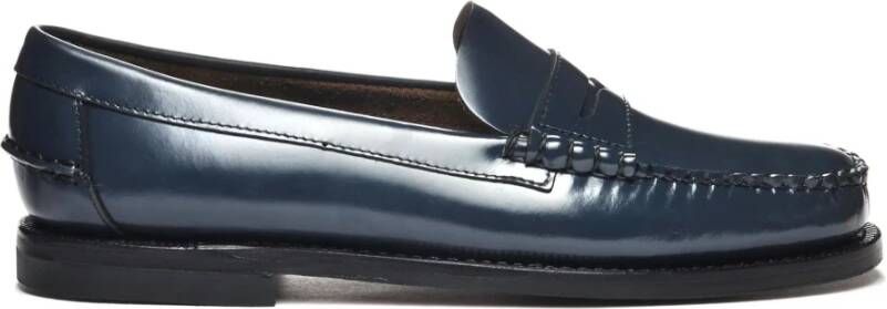 Sebago Blauwe Leren Platte Schoenen Blue Dames