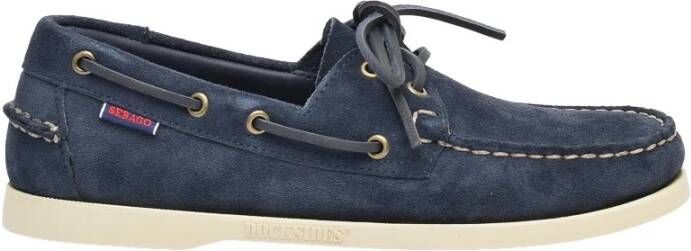 Sebago Blauwe Suède Mocassin Blue Heren