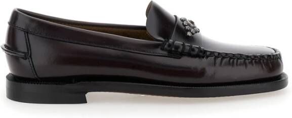 Sebago Bordeaux Platte Schoenen voor Vrouwen Red Dames