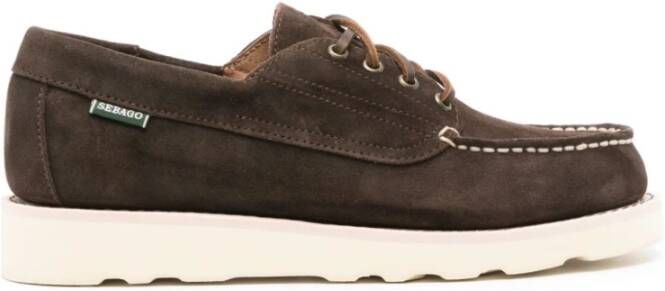 Sebago Donkerbruine Suède Veterschoenen Brown Heren