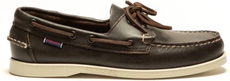 Sebago Donkerbruine Platte Schoenen Brown Heren