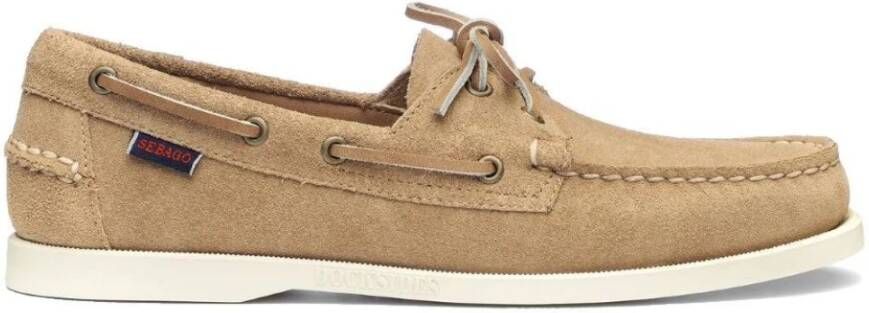 Sebago Elegante Handgemaakte Bootschoenen Beige Heren