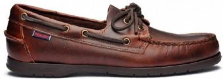 Sebago Handgemaakte leren Docksides Mocins Brown Heren