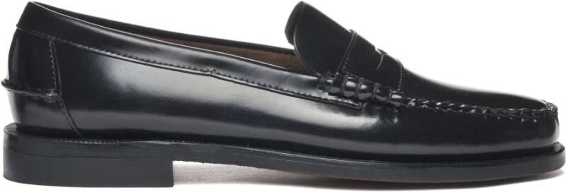 Sebago Handgemaakte leren mocassin schoen Black Heren