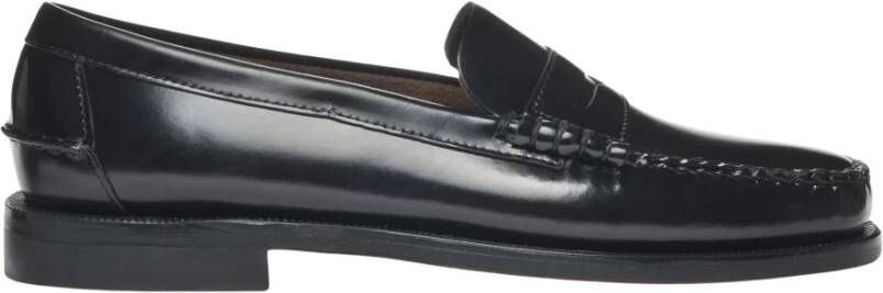 Sebago Handgemaakte Leren Penny Loafer Black Heren