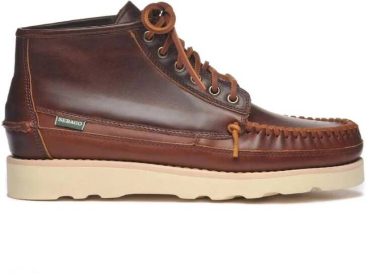 Sebago Handgemaakte Mid Brown Cinnamon Leren Laarzen Brown Heren