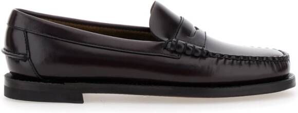 Sebago Klassieke Bordeaux Platte Schoenen voor Vrouwen Red Dames