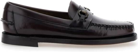 Sebago Klassieke Bordeaux Platte Schoenen voor Vrouwen Red Dames