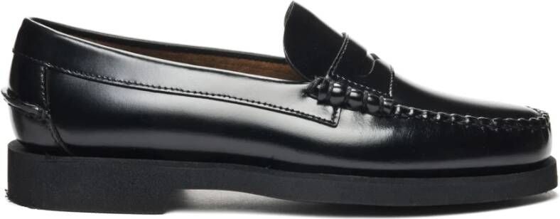 Sebago Klassieke leren mocassin schoen Black Dames