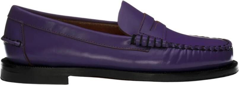 Sebago Klassieke leren penny loafers Purple Dames