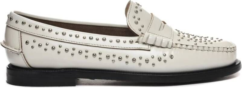 Sebago Klassieke studded loafer leren zool smalle pasvorm White