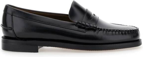 Sebago Klassieke Zwarte Platte Schoenen voor Mannen Black Heren