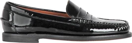 Sebago Lakleren Loafers Ronde Neus Black Dames