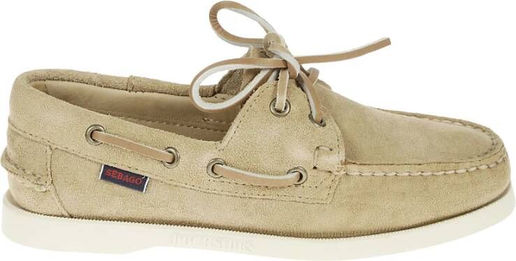 Sebago Beige Mocassins Leren Schoenen Lichtgewicht Comfort Beige Dames