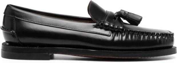 Sebago Zwarte Leren Penny Loafer Schoenen Black