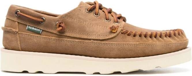 Sebago Handgemaakte Suède Mocassin in Kameelkleur Beige Heren