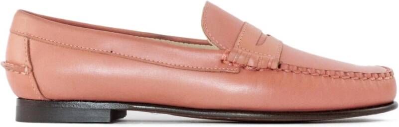 Sebago Roze Leren Penny Loafer Schoenen Pink Dames