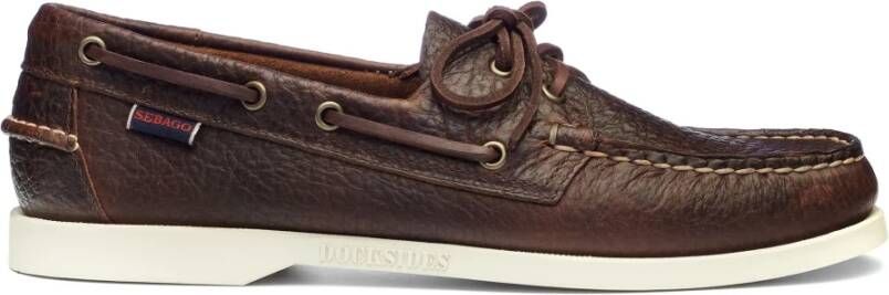 Sebago Donkerbruine Gestructureerde Loafer Brown