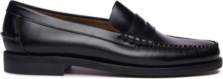 Sebago Zwarte Lederen Mocassins Black Heren