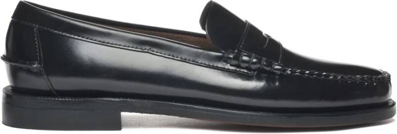 Sebago Zwarte leren Penny Loafer Beefroll Black Heren