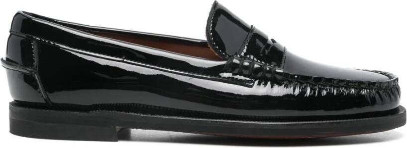 Sebago Zwarte Patentleren Klassieke Schoenen Black Dames