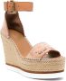 See by Chloé Geborduurde Sleehak Sandalen Beige Dames - Thumbnail 1