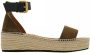 See by Chloé Olijf Natuur Platform Espadrilles Sandalen Brown Dames - Thumbnail 1